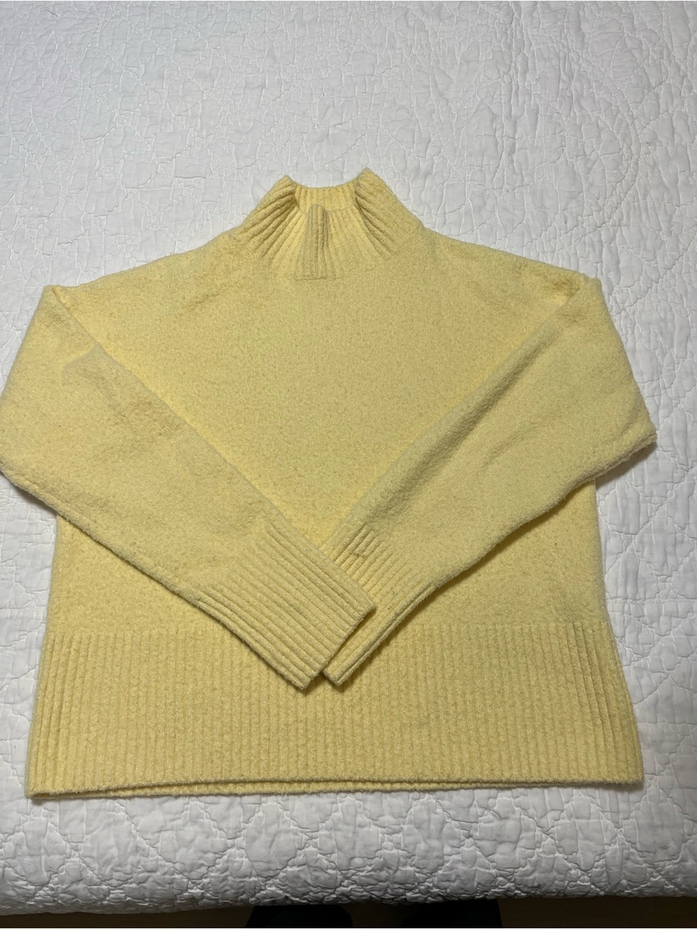 & Other Stories Pale Yellow Mock Neck Sweater